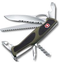 Нож перочинный VICTORINOX Ranger Grip 12 функций черно-зеленый (0.9563.MWC4)