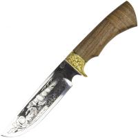 Нож Лорд,ст.65х13,литье,рукоять из ценных пород дерева,гравировка