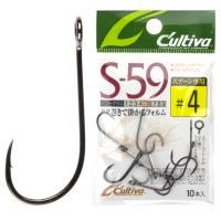 Крючки Cultiva S-59 Single Hook 59 #4 10pcs