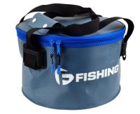 Ведро для прикормки с крышкой F-FISHING EVA 30х18см