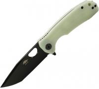 Нож Honey Badger Tanto 14C28N DLC G10 M Limited Edition чёрный, с белой рукоятью