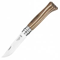 Нож Opinel №08, нержавеющая сталь, ручка из березы, коричневая  ручка