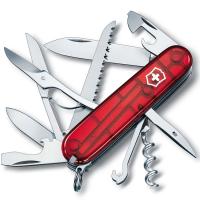 Нож Victorinox Huntsman 15 функций красный прозрачный
