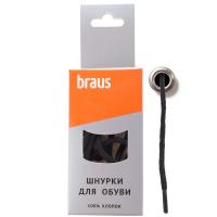 Шнурки BRAUS 180 см толстые ЧЕРНЫЕ