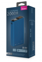 Внешний АКБ QS-20, 20000mAh, 22.5W QuickCharge3.0/PowerDelivery, LCD, темно-синий, OLMIO
