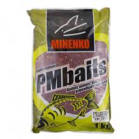 Прикормка Minenko PMbaits GROUNDBAITS STRAWBERRY (клубника), 1 кг,