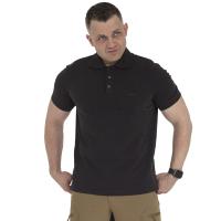 Поло мужская с коротким рукавом WerWolf Black 303-001 (ч/з)