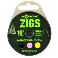 Поводок Korda Ready Zigs on spool 10 size 10 KCR064