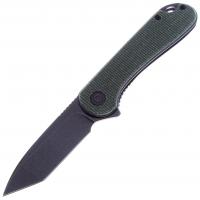 Складной нож CIVIVI Elementum D2 Steel Black Stonewashed Handle Green Micarta