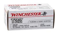 Патрон 22 LR Winchester T22 LRN, черн..обол. 40grs/2,59гр.