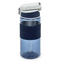 Бутылка тритановая Арктика 550 мл, синяя, с манжетом и питьевой трубочкой