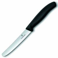 Нож кухонный Victorinox Swiss Classic (6.7833) с серрейторным лезвием 110 мм черный