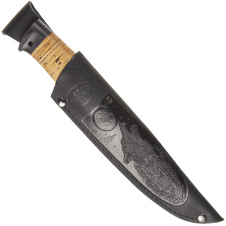 Нож Златоуст Н9, ст. ЭИ107, текстолит, береста
