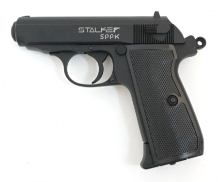 Пистолет пневм. Stalker SPPK (аналог "Walther PPK/S") к.4,5мм, металл, 120 м/с, черный