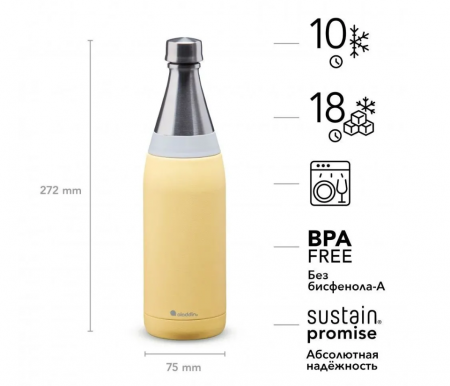 Бутылка ALADDIN Fresco 0,6L из нержавеющей стали, желтая