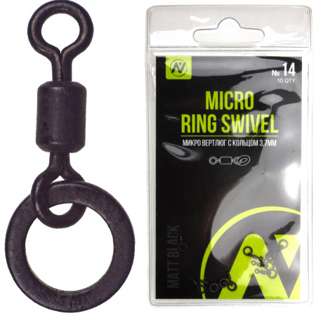 Микро вертлюг с кольцом 3,7мм VN Tackle Micro Ring Swivel sz14, 10шт