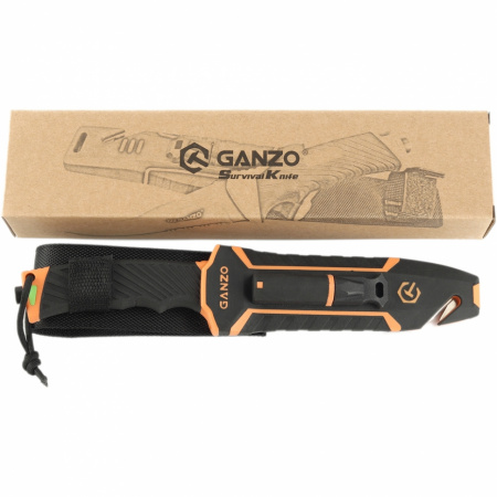 Нож туристический Ganzo G8012-OR с паракордом, G8012V2-OR