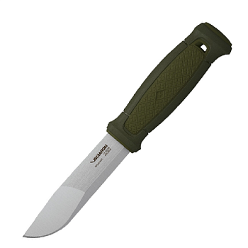 Нож Morakniv Kansbol, нержавеющая сталь, прорезиненная ручка, цвет зеленый+ножны с креплением