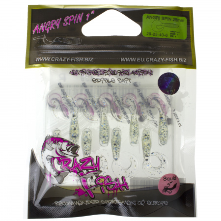 Силиконовые приманки CF ANGRY SPIN 1" 20-25-40-6