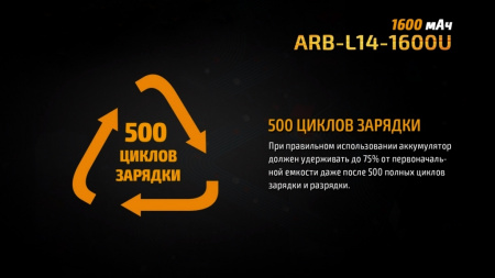 Аккумулятор Li-ion Fenix ARB-L14-1600U 14500