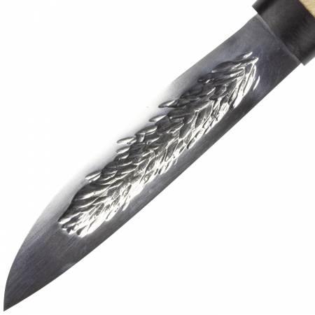 Нож Якутский "большой", ст. Х12МФ, кованный дол, карельская береза