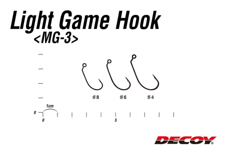 Крючек Decoy MG-3 Light Game Hook #6 NS Black 12pc