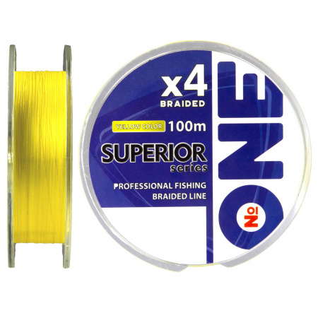 Плетеная леска Iam №ONE SUPERIOR Х4 100м (yellow)