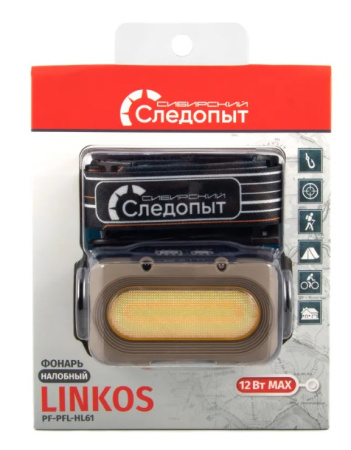 Фонарь налобный "СИБИРСКИЙ СЛЕДОПЫТ-Linkos" 1 cob+6 led smd аккум.220в