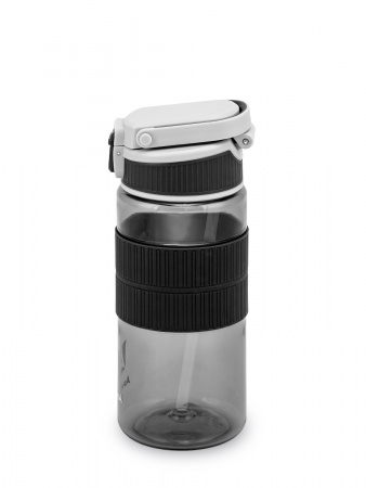 Бутылка тритановая Арктика 550 мл, черная, с манжетом и питьевой трубочкой
