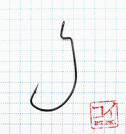 Крючок KOI "WIDE RANGE WORM", размер 1/0 (INT), цвет BN, офсетный (10 шт.)