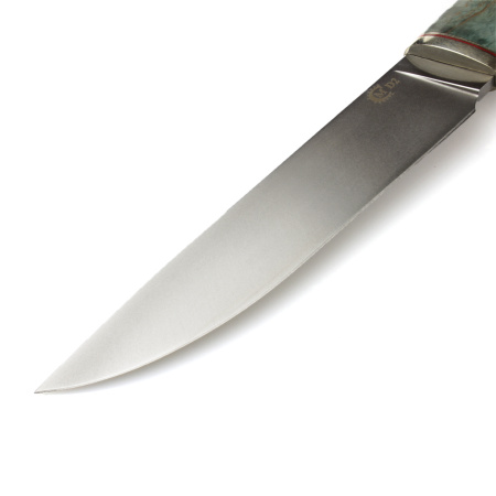 Нож Пантера, .ст.D2, мельхиор, стабилизированная карельская береза