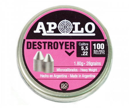 Пуля пневм. Apolo "Destroyer", для винт., 5,5мм 1,8гр.(100шт.)