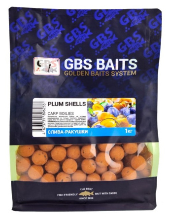 Бойлы GBS Baits 20мм 1кг слива- ракушка