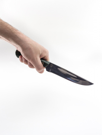 Нож "Бекас" - цельн. (сталь 95x18, желто-зеленая)