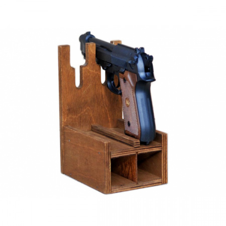 Деревянный ложемент на 2 пистолета и обоймы