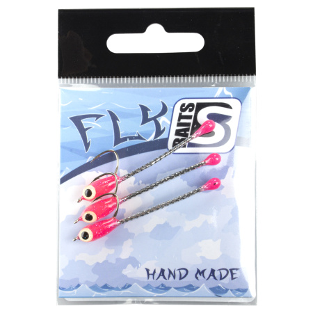 Мушка BS Baits"Трубка" (3шт) ЦВ: Pink silver