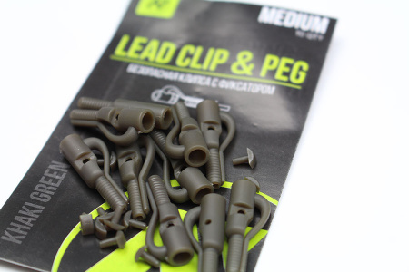 Безопасная клипса с фиксатором VN Tackle Lead clip & peg  10шт