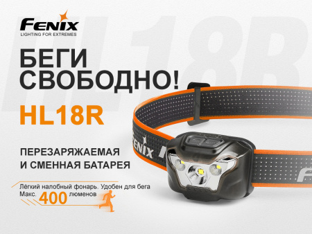 Фонарь Fenix HL18R черный