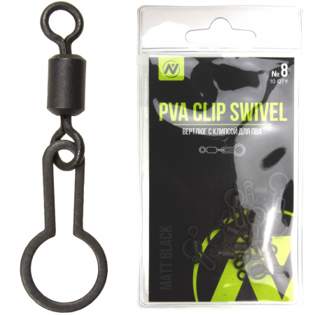 Вертлюг с клипсой для PVA VN Tackle PVA Clip Swivel sz8, 10шт