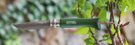 Нож Opinel Tradition Colored №08, клинок 8,5см, нерж. сталь, рукоять - граб, цвет - хакки, темляк