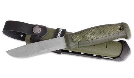 Нож Morakniv Kansbol, нержавеющая сталь, прорезиненная ручка, цвет зеленый+ножны с креплением