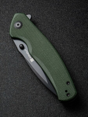 Складной нож SENCUT Slashkin D2 Steel Black Handle Green Canvas Micarta