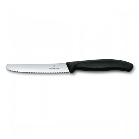 Нож кухонный Victorinox Swiss Classic (6.7833) с серрейторным лезвием 110 мм черный