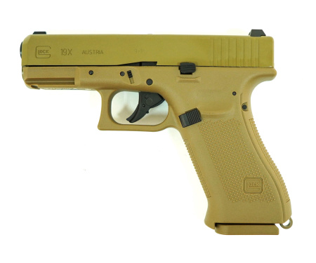 Пистолет пневм. Umarex Glock 19X кал.4,5мм (метал, цвет песок, blowback, pellet)
