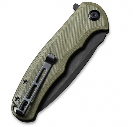 Складной нож CIVIVI Praxis 9Cr18MoV Steel Black Stonewashed Handle G10 OD Green