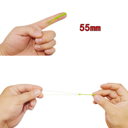 Силикон AFishLure Double Tail Worm 55mm Цв:#1 (Стрейтч)