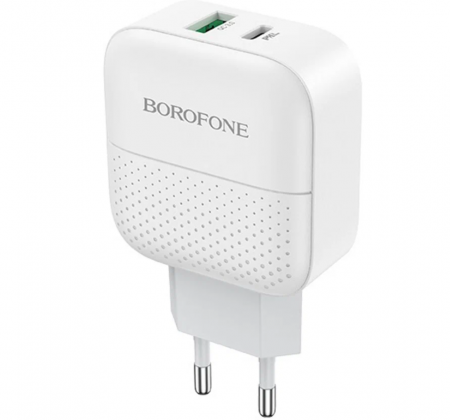 СЗУ Borofone BA46A Premium PD+QC3.0 charger(EU)(White)
