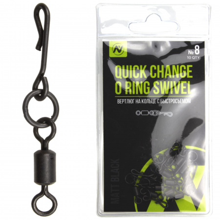 Вертлюг на кольце с быстросъемом VN Tackle Quick Change O Ring Swivel sz8, 10шт