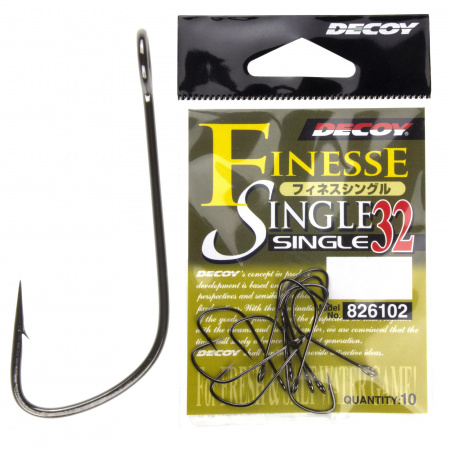 Крючок Decoy Single32 Finesse Single #8 NS Black 10pc