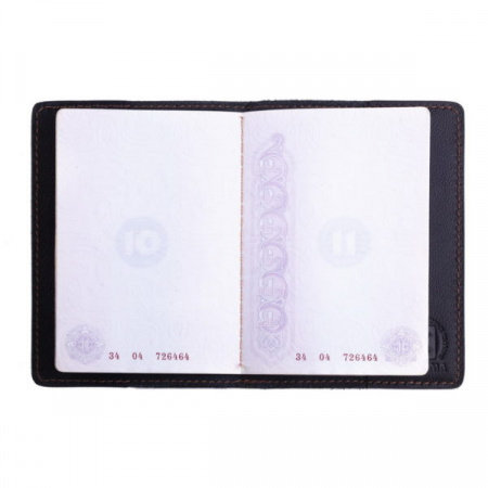 Обложка для паспорта (Черный, Медведь)